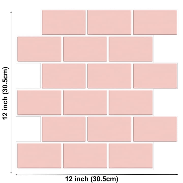 Subway Tile Peel and Stick Backsplash, Pink subway