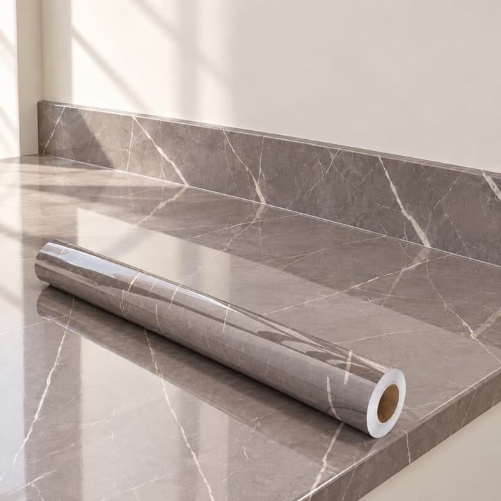 Marble Peel and Stick Backsplash Paper, Brown marble