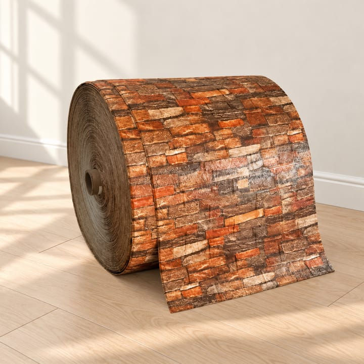 Embossed Foam Brick Wall Panel, Brick red