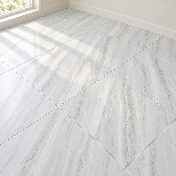 Peel and Stick Vinyl Floor Tile, Light gray wood grain bright