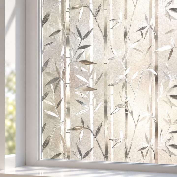 Beige Frosted Static Cling Privacy Window Film