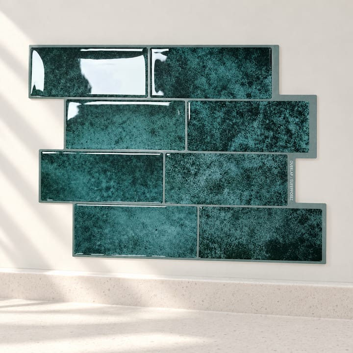 Peel and Stick Backsplash Tile Sheets, Teal