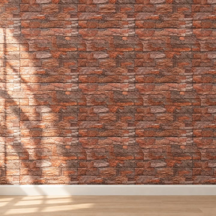3D Foam Brick Wall Panels, Retro orange
