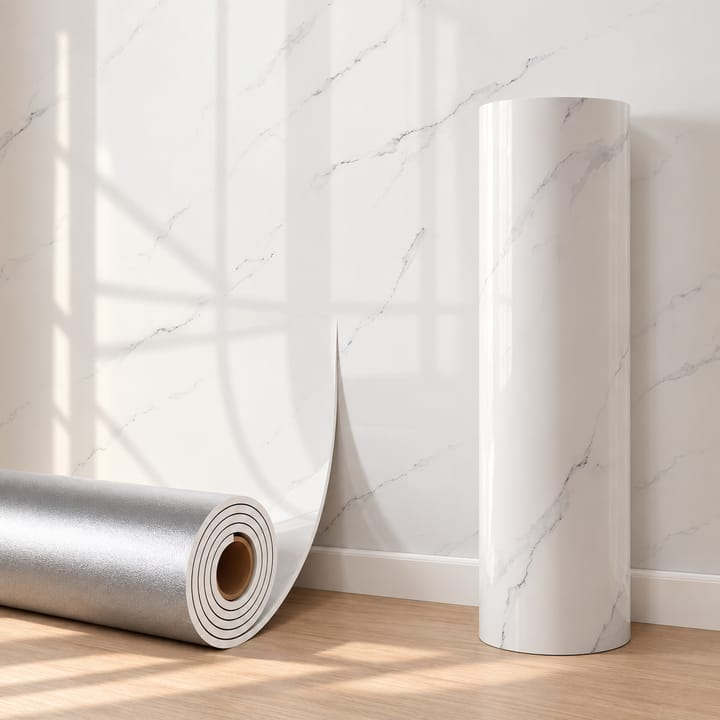 Marble Foam Peel and Stick Wallpaper, White marble