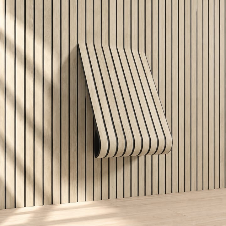 Wood Grain Peel and Stick Slat Wall Panels, Dark gray