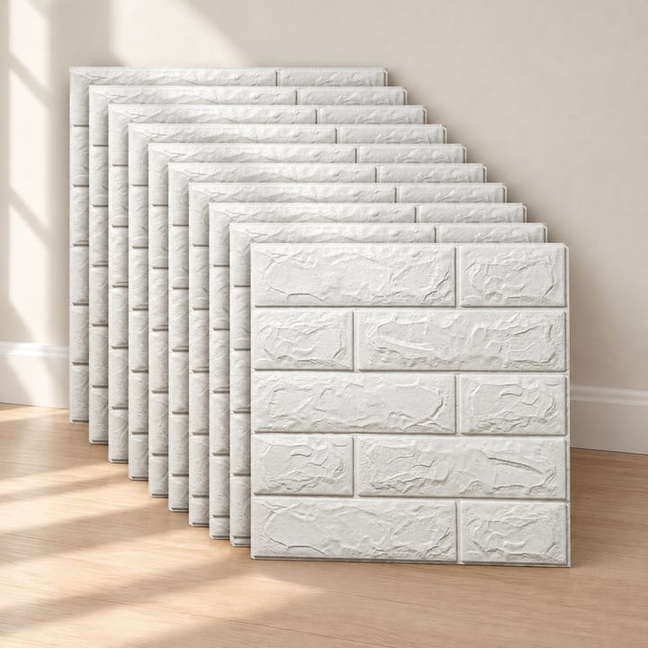 Peel and Stick 3D Foam Wall Panels, White brick