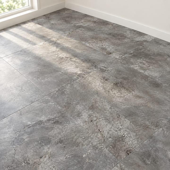 Peel and Stick Vinyl Floor Tile, Gray stone bright