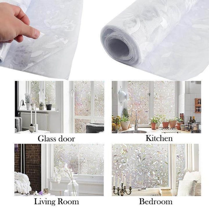Frosted Floral Privacy Window Film