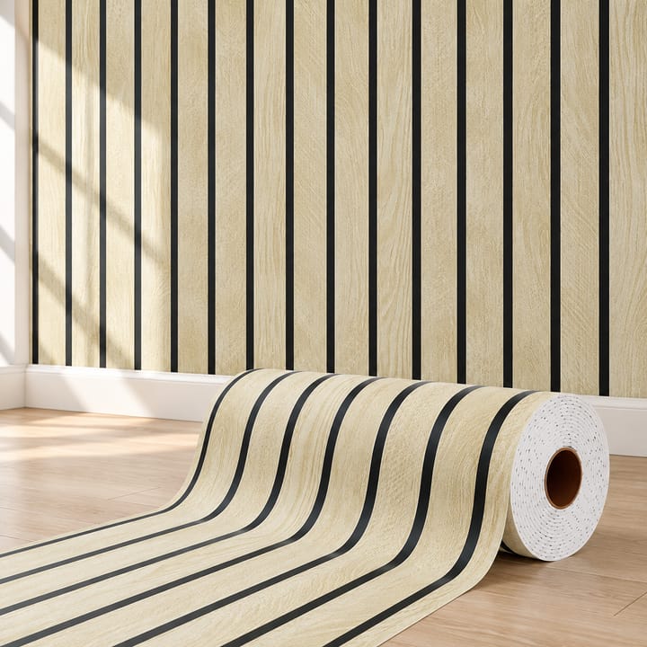 Wood Slat Grain Peel and Stick Wallpaper