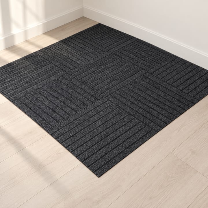Quiet Grip Carpet Floor Squares, Dark gray, B pattern
