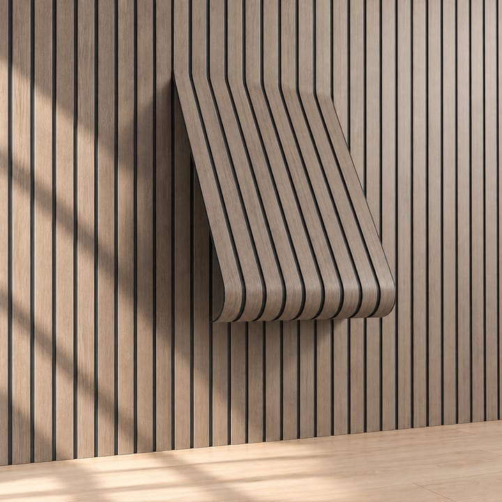 Wood Grain Peel and Stick Slat Wall Panels, Gray