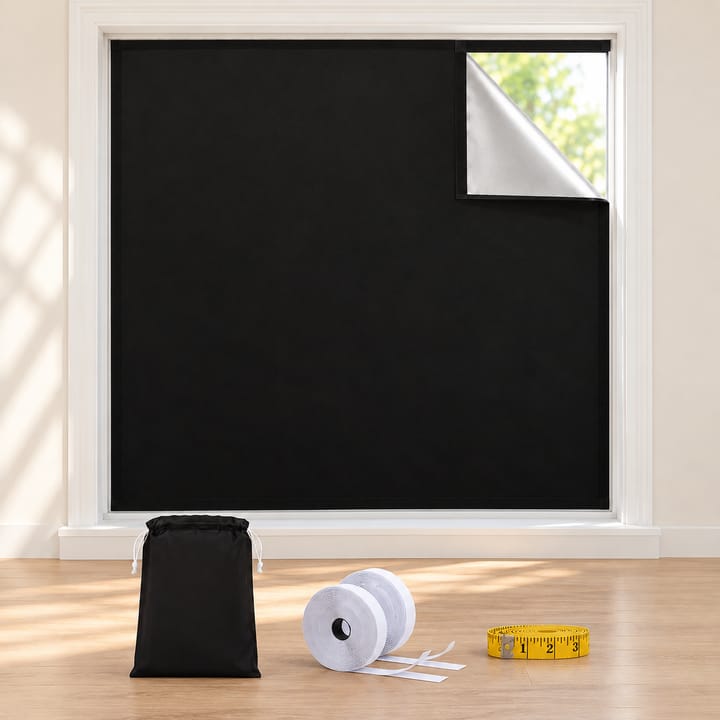 Blackout Window Cover with Velcro Strips, 57 x 118.1 in