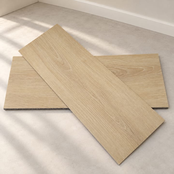 Self-Adhesive Wood Grain Vinyl Floor Tiles, Beige wood grain