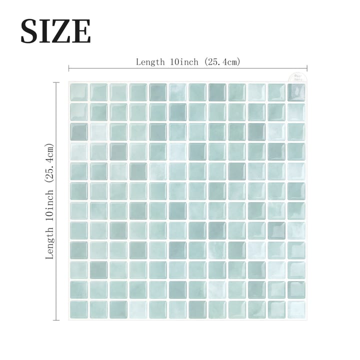 Mosaic Peel and Stick Tile Sheets, Light green mosaic
