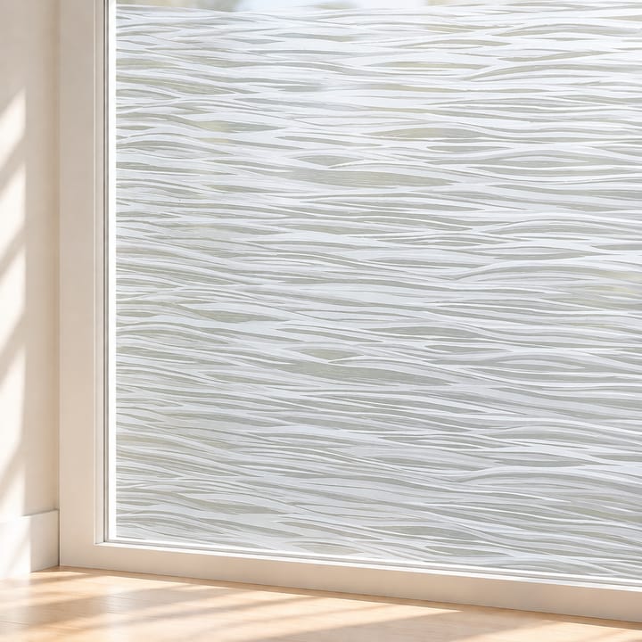 Frosted Static Cling Privacy Window Film, White wave