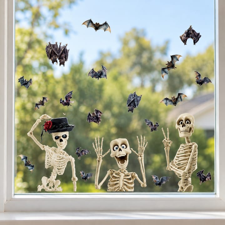 Halloween Skeleton Static Window Clings