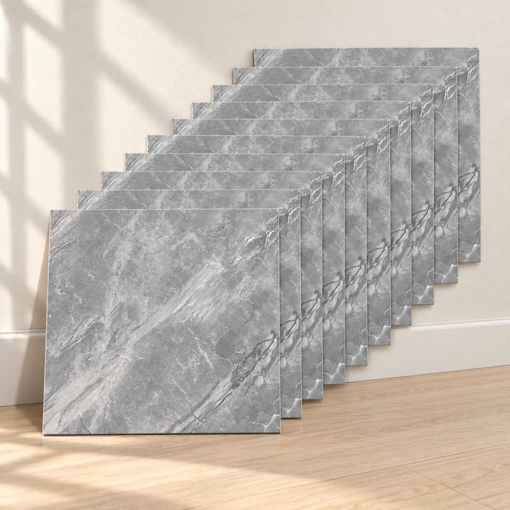 Marble Peel and Stick Tile Stickers, Gray marble, 10 sheets
