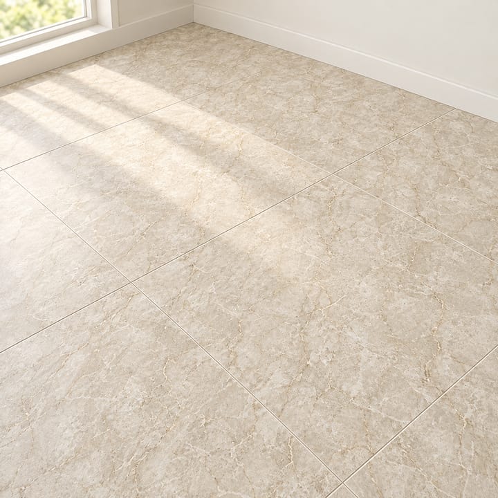 Peel and Stick Vinyl Floor Tile, Beige stone matte