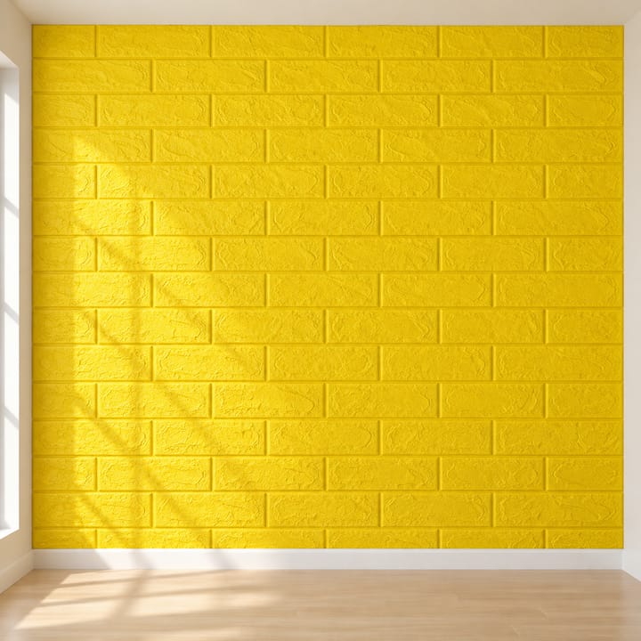 Peel and Stick 3D Foam Wall Panels, Yellow brick