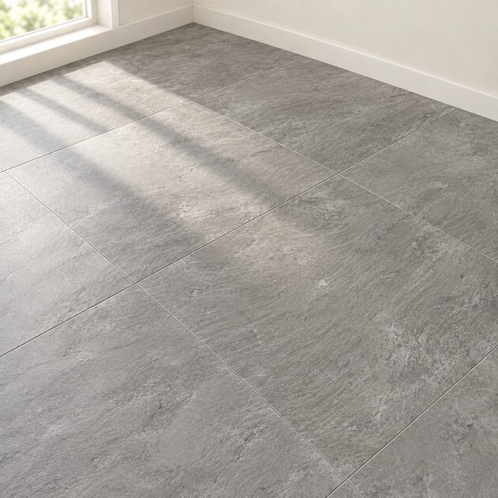 Peel and Stick Vinyl Floor Tile, Gray stone matte