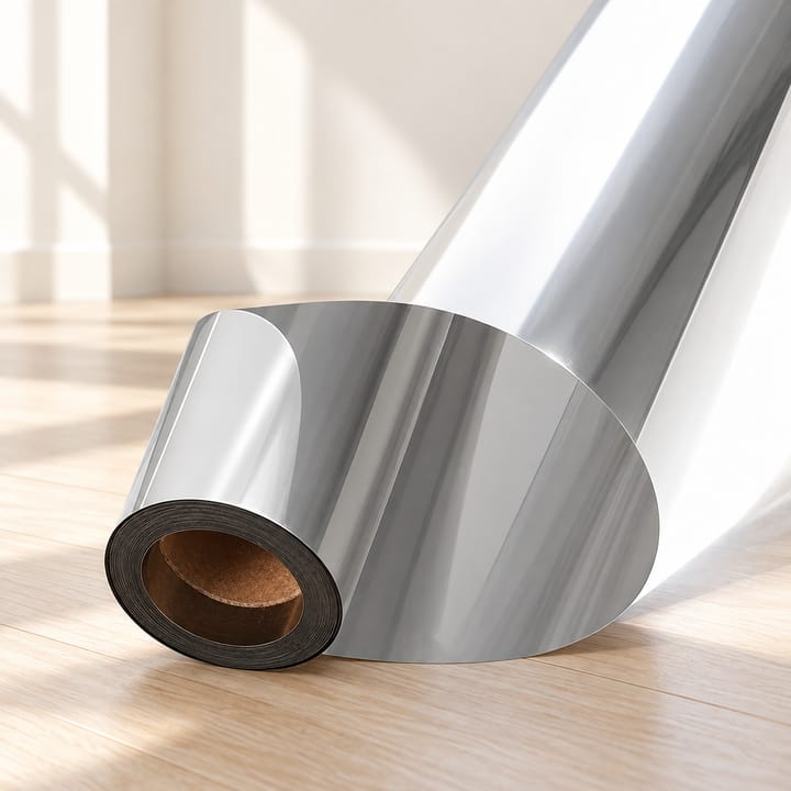 Roll of reflective mirror window film
