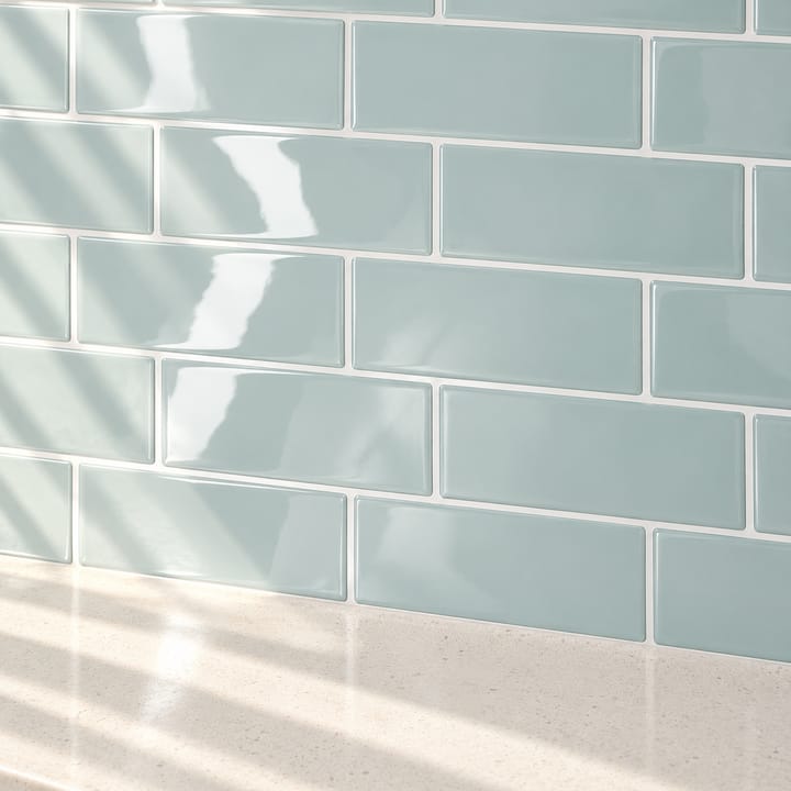 Peel and Stick Backsplash Tile Sheets, Light blue