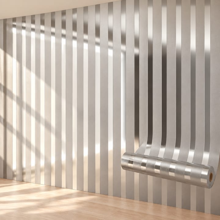 Stripe Peel and Stick Wallpaper, Silver