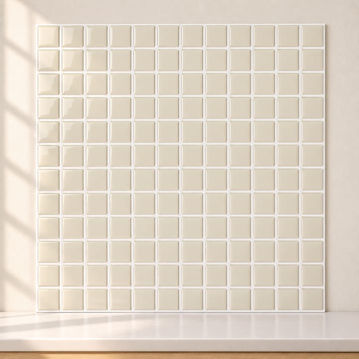 Mosaic Self-Adhesive Backsplash Tile Sheet, Beige