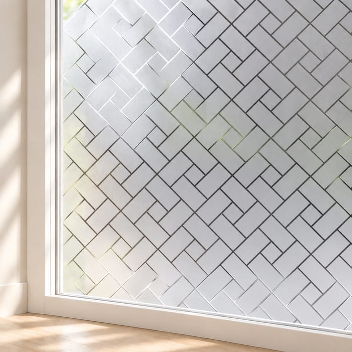 Matte Frosted Static Cling Window Film, Silver basketweave