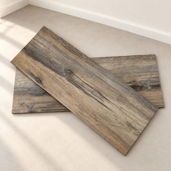 Self-Adhesive Wood Grain Vinyl Floor Tiles, Weathered brown wood grain