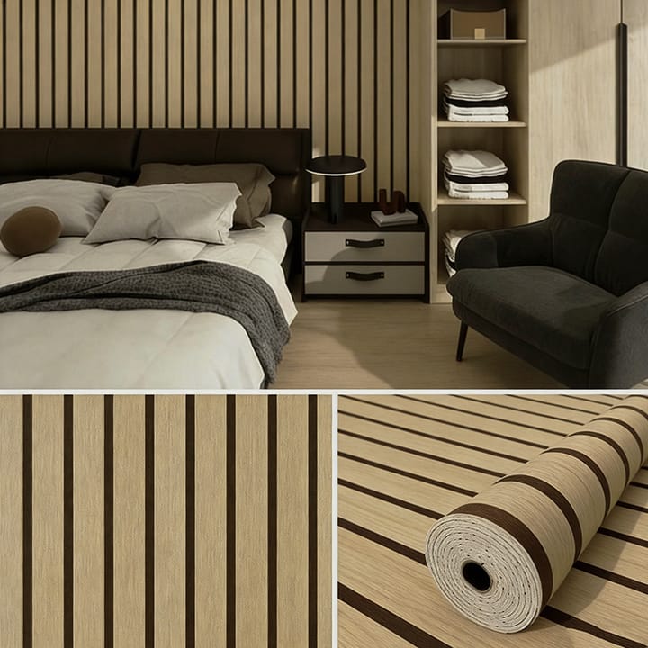 Wood Slat Grain Peel and Stick Wallpaper