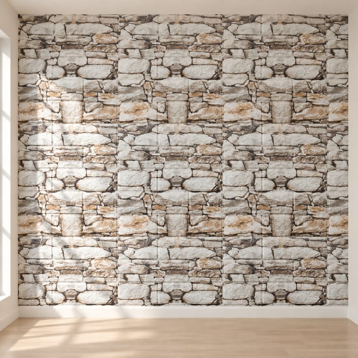 Peel and Stick 3D Foam Wall Panels, Light gray stone