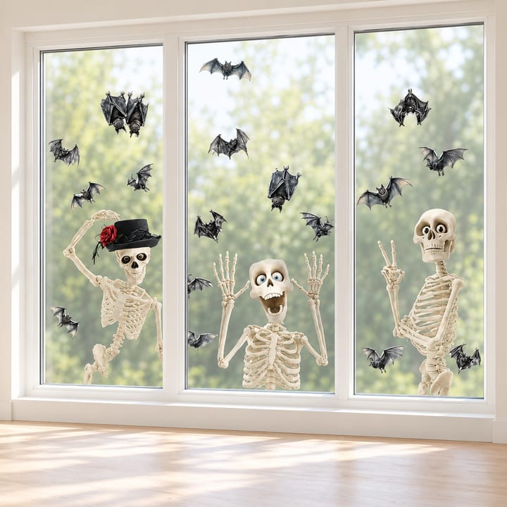 Halloween Skeleton Static Window Clings