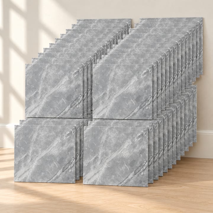 Marble Peel and Stick Tile Stickers, Gray marble, 40 sheets