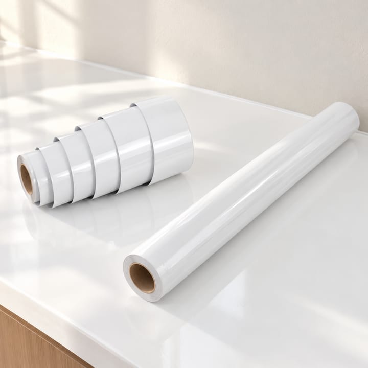 Marble Peel and Stick Backsplash Paper, Glossy white