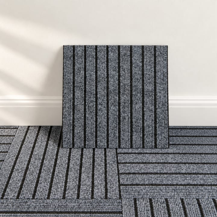Soft Step Carpet Tile, Black gray