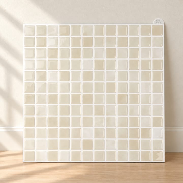 Mosaic Peel and Stick Tile Sheets, Beige mosaic