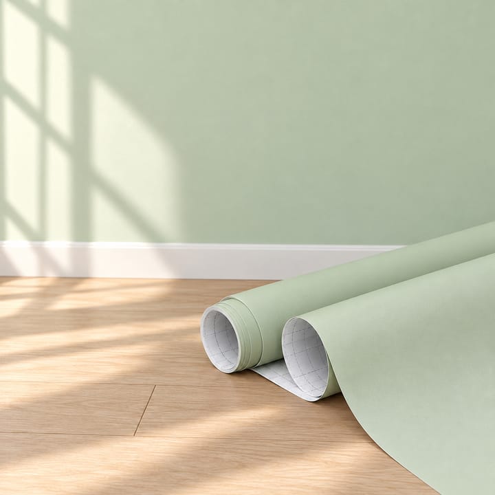 Smooth Matte Vinyl Wallpaper Roll, Pea green