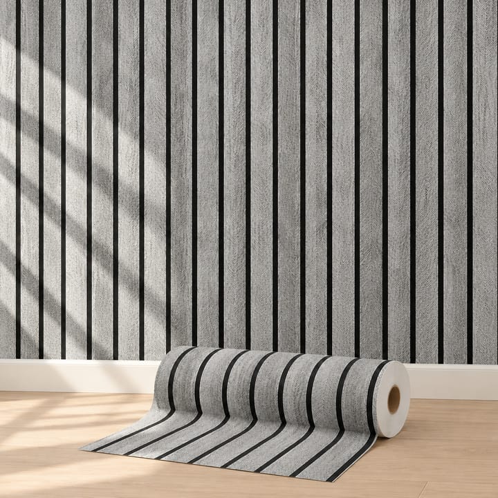 Grid Plaid Peel and Stick Wallpaper, Dark gray
