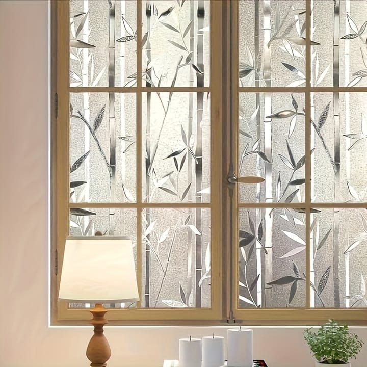 Beige Frosted Static Cling Privacy Window Film
