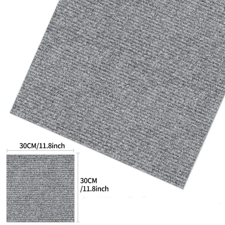 Quiet Grip Carpet Floor Squares, Light gray