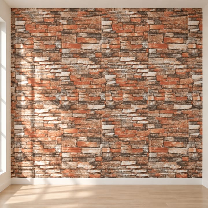 Peel and Stick 3D Foam Wall Panels, Rustic red brick