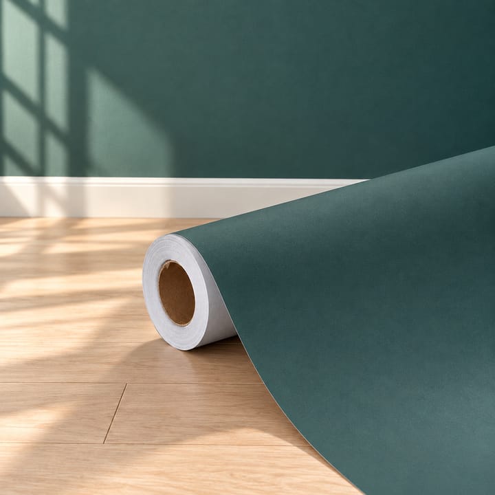 Smooth Matte Vinyl Wallpaper Roll, Dark green