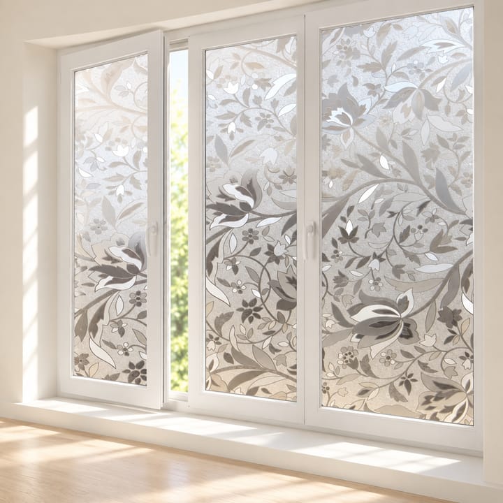 Frosted Floral Privacy Window Film