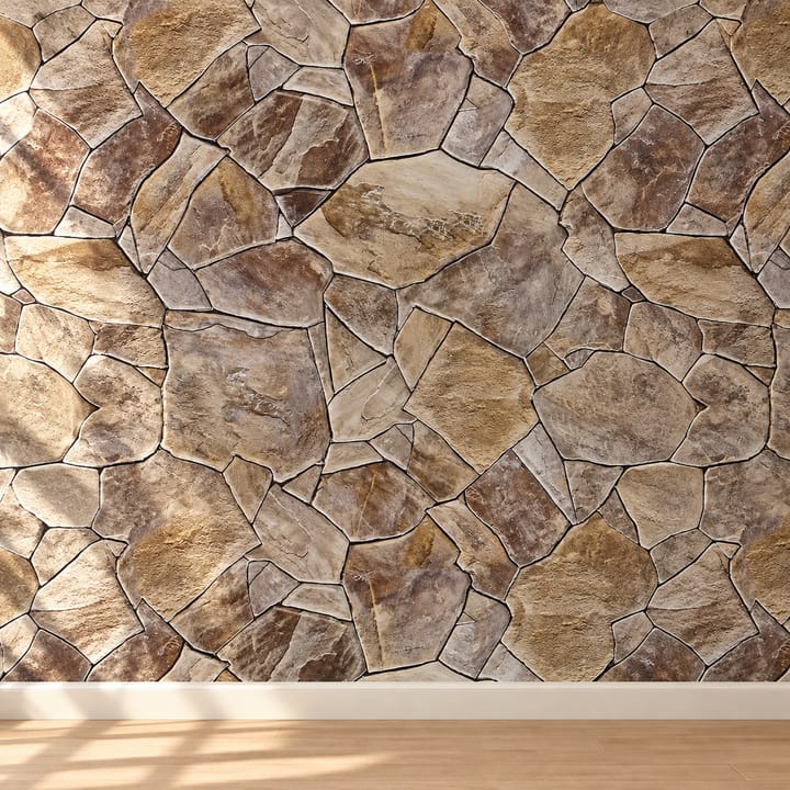 Stone and Pebble Peel and Stick Tile, Coffee stacked stone