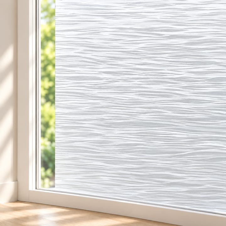 Matte Frosted Static Cling Window Film, White rippled lines