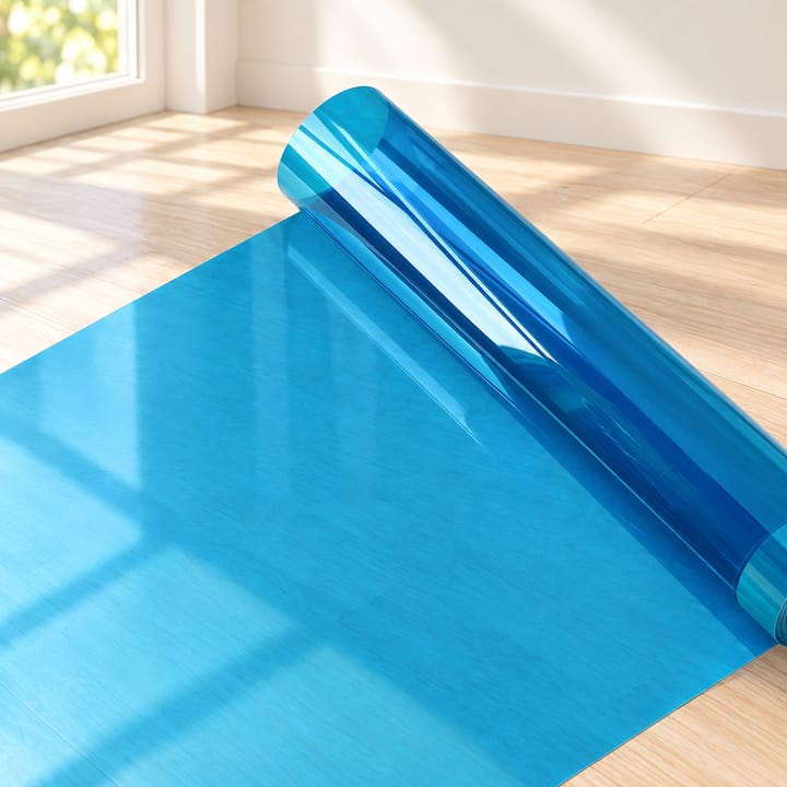 Colorful Stained Glass Window Cling Roll, Sea blue