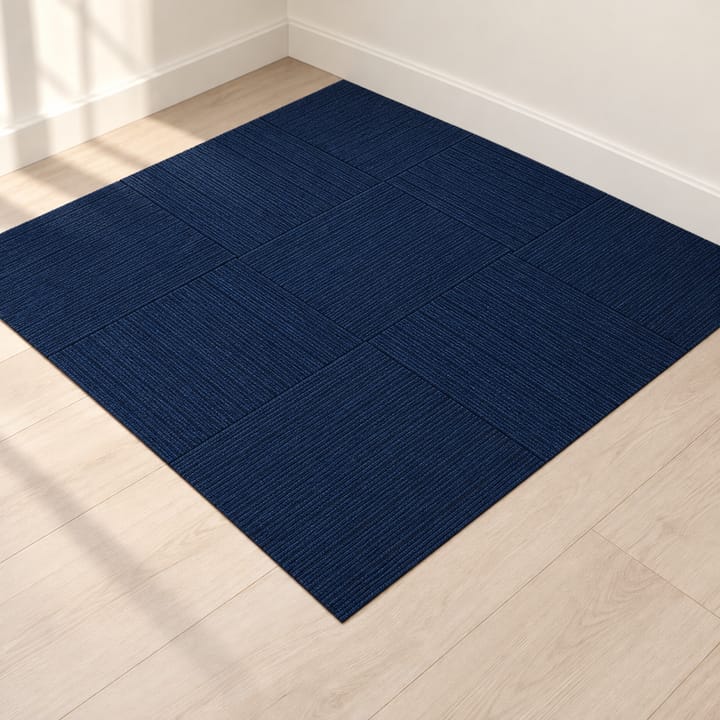 Quiet Grip Carpet Floor Squares, Deep blue