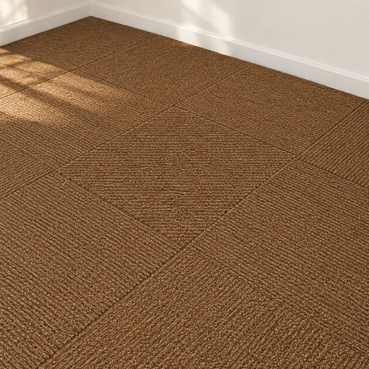 Soft Step Carpet Floor Tiles, Brown, 20 sheets