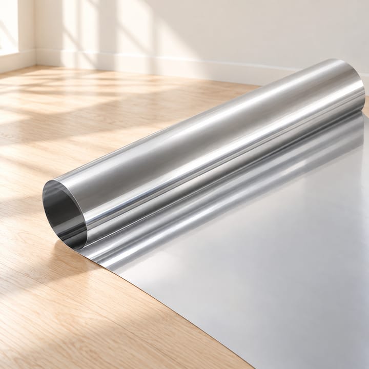 Silver one-way mirror film seen from inside and outside